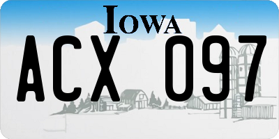 IA license plate ACX097