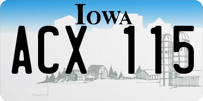 IA license plate ACX115