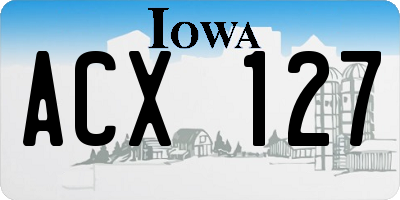 IA license plate ACX127