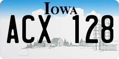 IA license plate ACX128