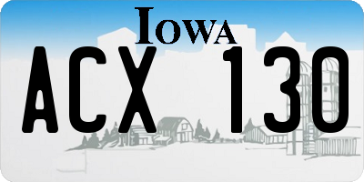 IA license plate ACX130