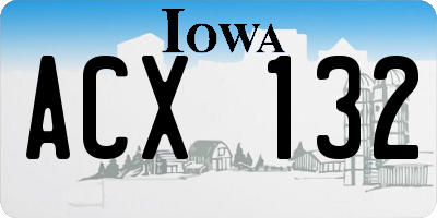 IA license plate ACX132