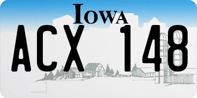 IA license plate ACX148