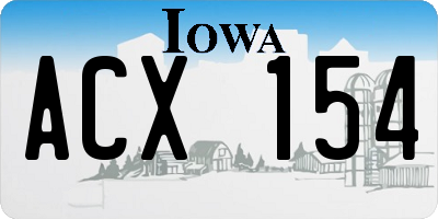IA license plate ACX154