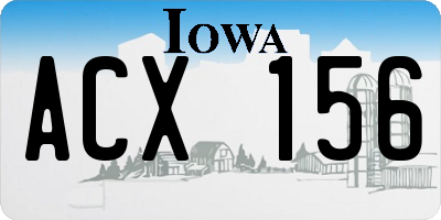 IA license plate ACX156