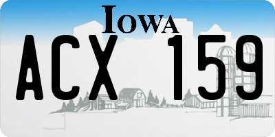 IA license plate ACX159
