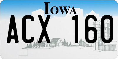 IA license plate ACX160