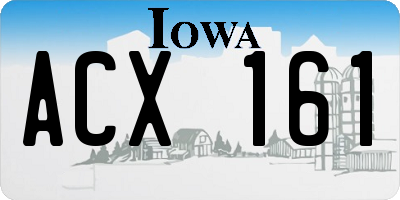 IA license plate ACX161