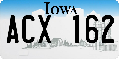 IA license plate ACX162