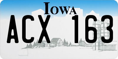 IA license plate ACX163