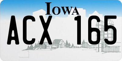 IA license plate ACX165