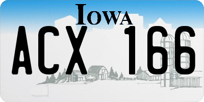 IA license plate ACX166