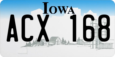 IA license plate ACX168
