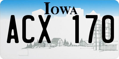 IA license plate ACX170