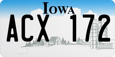 IA license plate ACX172