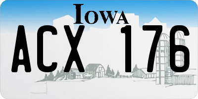 IA license plate ACX176