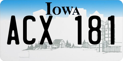 IA license plate ACX181