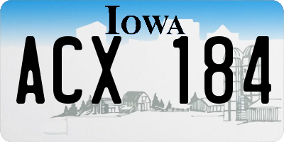 IA license plate ACX184
