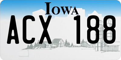 IA license plate ACX188