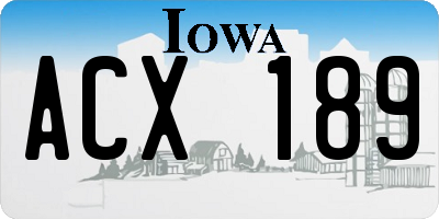 IA license plate ACX189