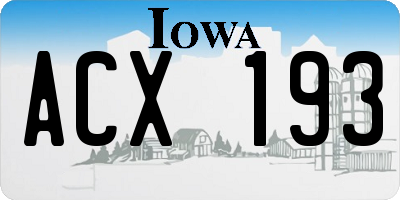 IA license plate ACX193