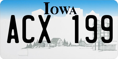 IA license plate ACX199
