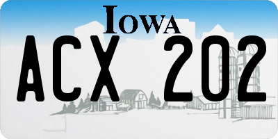IA license plate ACX202