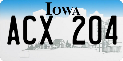 IA license plate ACX204