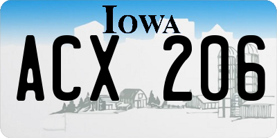 IA license plate ACX206