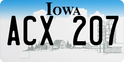 IA license plate ACX207