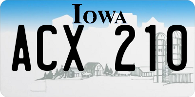 IA license plate ACX210