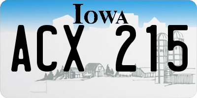 IA license plate ACX215