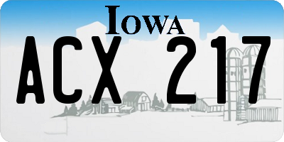 IA license plate ACX217