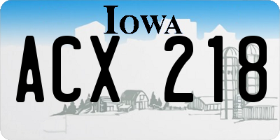 IA license plate ACX218