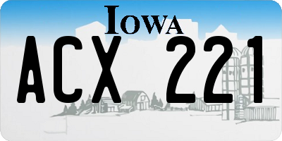 IA license plate ACX221