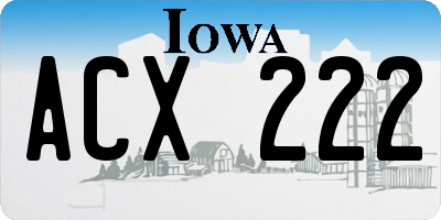 IA license plate ACX222