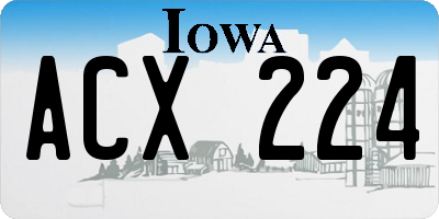 IA license plate ACX224
