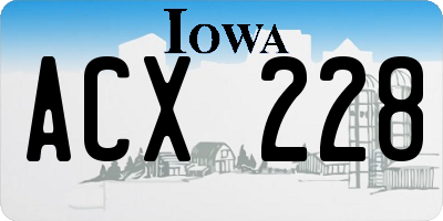 IA license plate ACX228