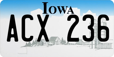 IA license plate ACX236