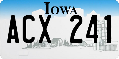 IA license plate ACX241