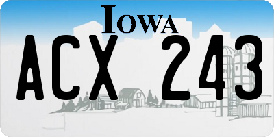 IA license plate ACX243
