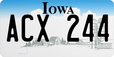 IA license plate ACX244