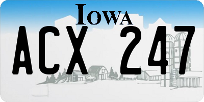 IA license plate ACX247