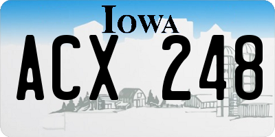 IA license plate ACX248