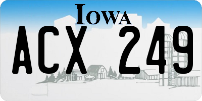 IA license plate ACX249