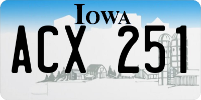 IA license plate ACX251