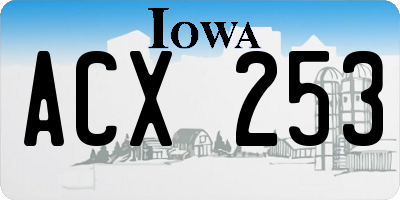 IA license plate ACX253