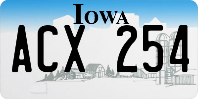 IA license plate ACX254