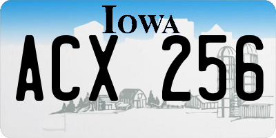 IA license plate ACX256