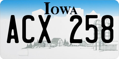 IA license plate ACX258